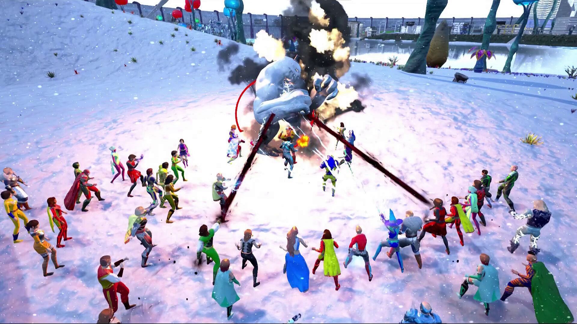 Superhero team battle! (Image via Heroic Games Corporation)